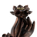 Bronze Effect Hand Met Bloem Backflow Wierookhouder