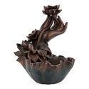 Bronze Effect Hand Met Bloem Backflow Wierookhouder