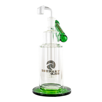 Side Neck Shower Head Dab Rig 10'' (Tsunami Glass)