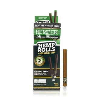 King Size Cones + Glazen Filter Tips, 2-Pack (Hemper)