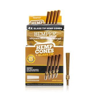 Hennep Cones 1¼ + Glazen Filter Tip, 4-pack (Hemper)