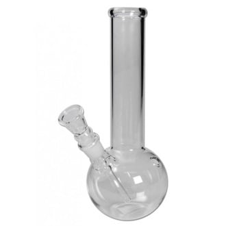 Glazen Bong Straight met Ronde Bodem