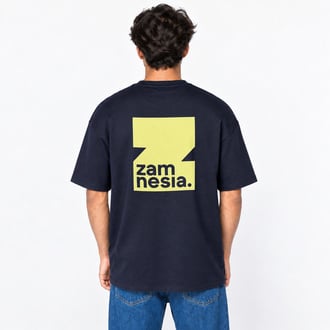 T-shirt navy - yellow logo Zamnesia