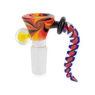 Glazen Bowl Swirl (Black Leaf) 14.5