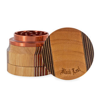 Aluminium/Houten Grinder (Black Leaf)