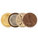 Gouden Aluminium/Houten Grinder (Black Leaf)