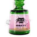 Glazen mini Bong met push bowl (Breit)