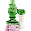 Glazen mini Bong met push bowl (Breit)