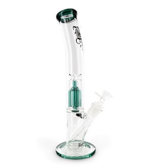 Glazen Ice Bong met Percolator (Black Leaf)