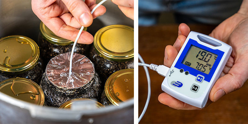 Gebruik Tijdens Het Pasteurisatieproces Een Thermometer Of Temperatuursonde Om De Temperatuur In De Gaten Te Houden