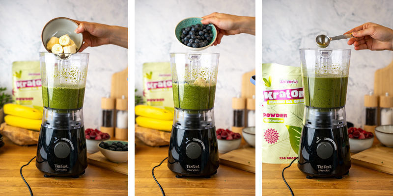 Mix de ingrediënten in de blender tot een glad geheel.