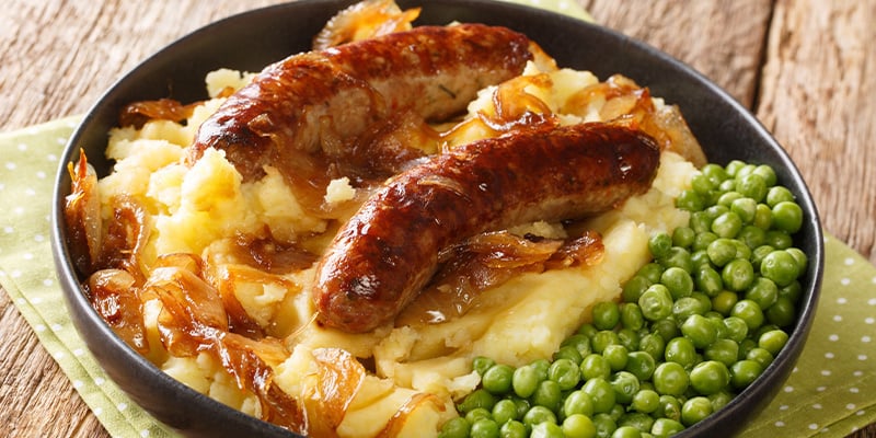 Hoofdgerecht: geestverruimende 'bangers and mash'