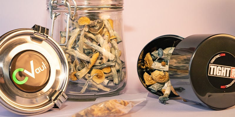 Magic mushrooms en truffles in luchtdichte bakjes of ziplock zakjes bewaren