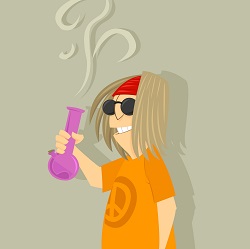 Stoner with bong