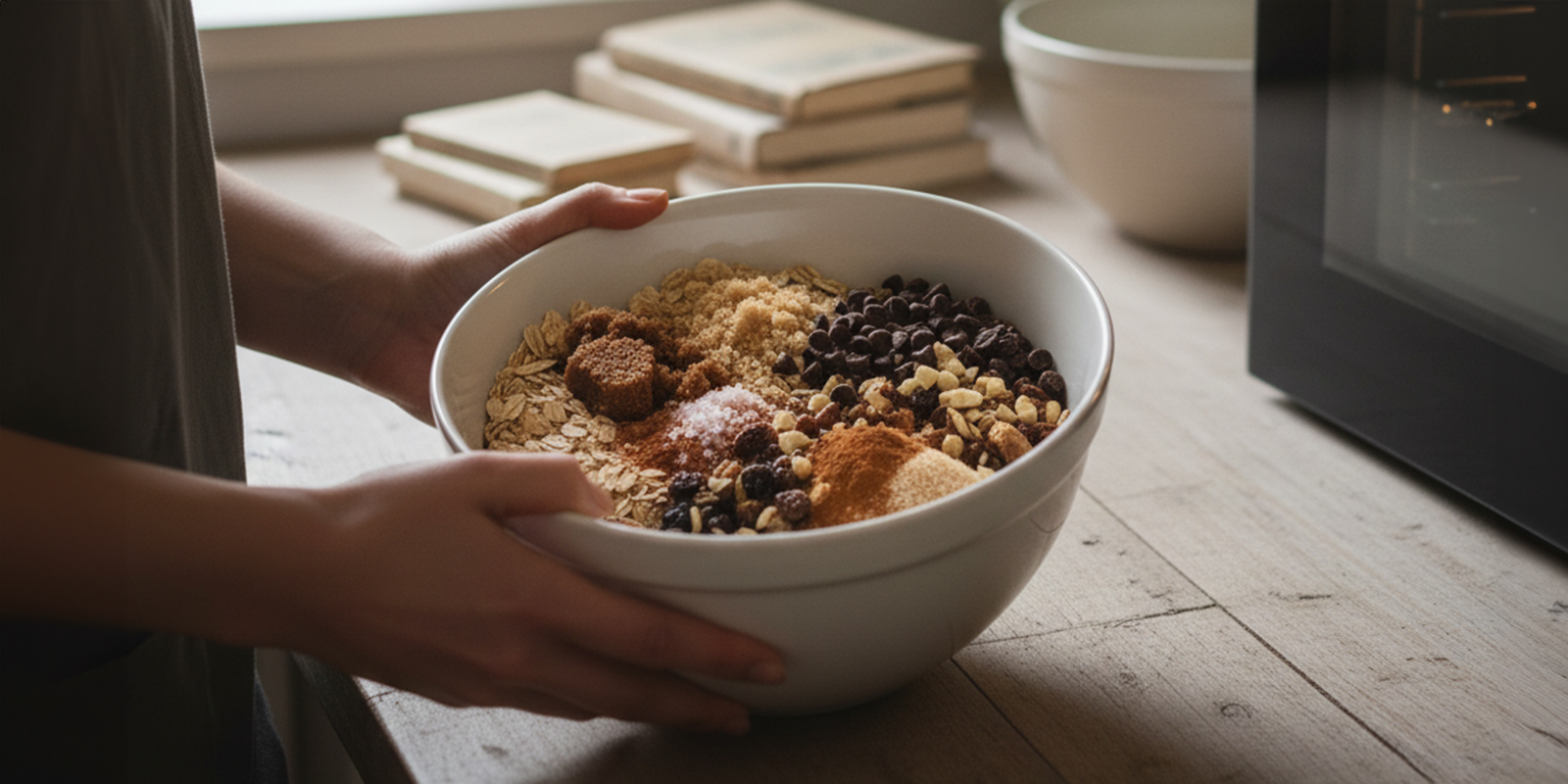 Meng de droge ingrediënten Meng de droge ingrediënten